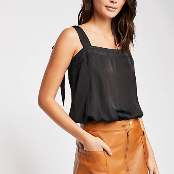 Free People Black Tie Strap Bodysuit - Picture 3 of 6